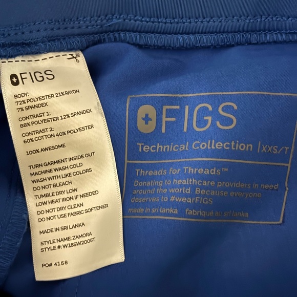 Figs Zamora Women's Blue Jogger Pants Size XXS - Picture 3 of 3